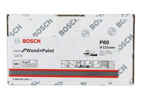Круг шлифовальный Bosch 2608607826 125 мм K80 B.F.Wood 50 штук