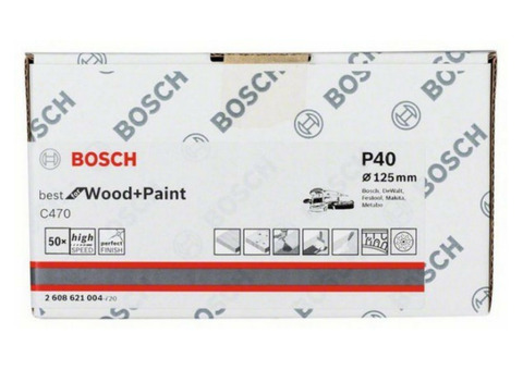Круг шлифовальный Bosch 2608621004 125 мм K40 B.F.Wood and Paint 50 штук