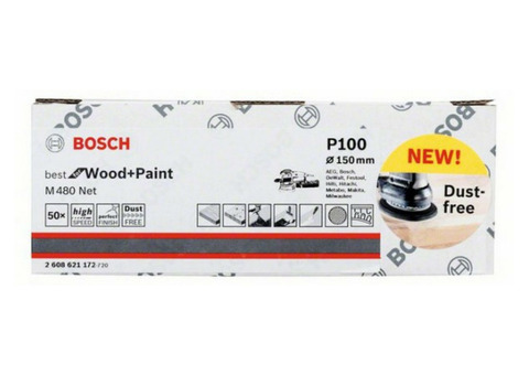 Круг шлифовальный на сетчатой основе Bosch 2608621172 150 мм G100 50 штук