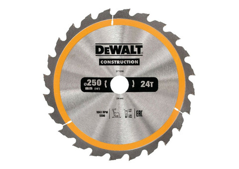 Диск пильный DeWalt Construct DT1956 250х30 мм 24 зуба