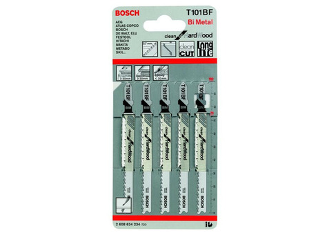 Набор пилок для лобзика Bosch T 101 BF BIM 2608634234 5 штук