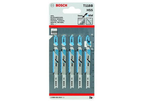 Набор пилок для лобзика Bosch T 118 B HSS 2608631014 5 штук