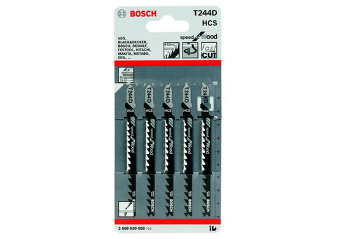 Набор пилок для лобзика Bosch T 244 D HCS 2608630058 5 штук