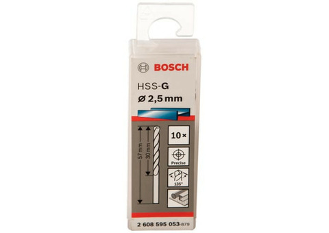 Набор сверл по металлу Bosch HSS-G 2608595053 2,5 мм 10 шт