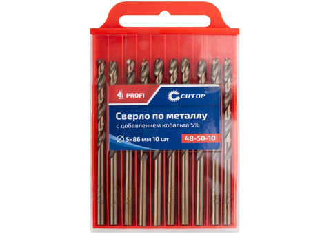 Сверло по металлу Cutop Profi 48-50-10 5x86 мм с кобальтом 5% 10 шт.