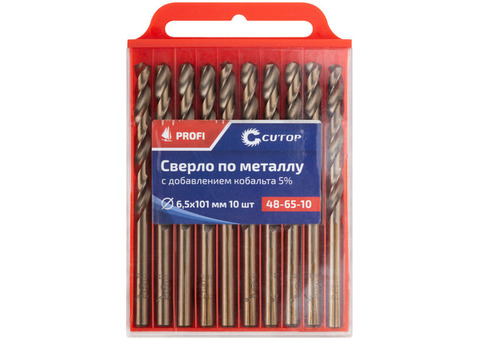 Сверло по металлу Cutop Profi 48-65-10 6,5x101 мм с кобальтом 5% 10 шт.