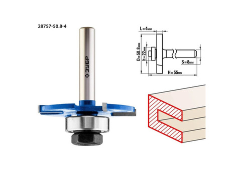 Фреза горизонтально-пазовая Зубр 28757-50.8-4 50,8x4 мм