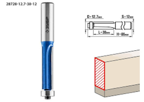 Фреза кромочная Зубр 28728-12.7-38-12 12,7x38мм
