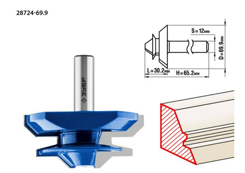 Фреза кромочная Зубр Профессионал 28724-69.9 69,9x30 мм