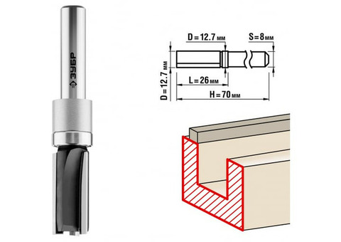 Фреза пазовая прямая Зубр 28781-12.7-26 12,7x26мм
