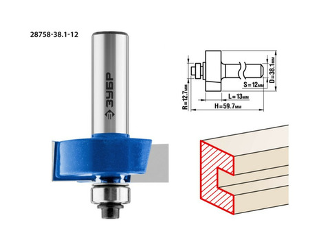 Фреза фальцевая Зубр Профессионал 28758-38.1-12 38.1x13 мм