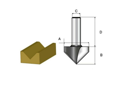 Фреза для V-образных пазов Makita D-10693 15,97х32х12,7х8 мм 90 град.