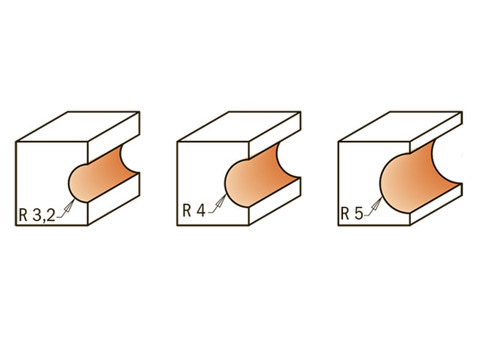 Фреза для боковых полукруглых пазов CMT 762.050.11 22,7x10 мм R 5 мм S 6 мм