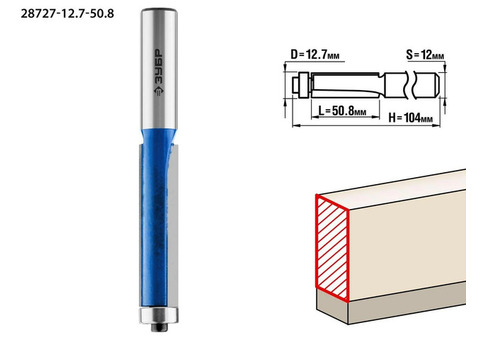 Фреза кромочная Зубр 28727-12.7-50.8 12,7x50,8мм