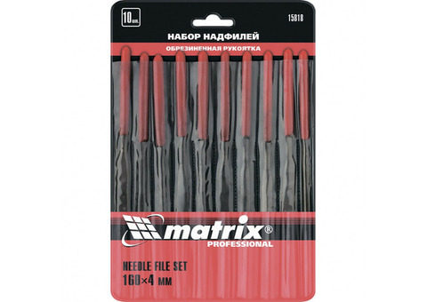 Набор надфилей Matrix 15816 160х4 мм 6 шт обрезиненные рукоятки