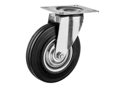 Колесо Зубр 30936-125-S поворотное диаметр 125 мм резина/металл игольчатый подшипник