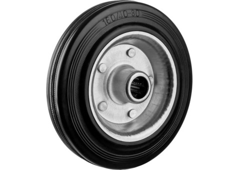 Колесо Зубр 30936-160 поворотное диаметр 160 мм резина/металл игольчатый подшипник