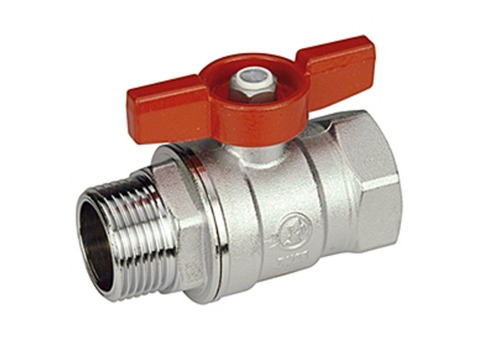 Кран шаровой Giacomini R254D - 1/2" (ВР/НР, PN42, Tmax 185°C, ручка-бабочка красная)