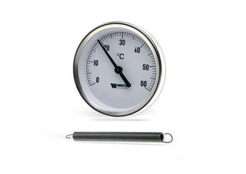 Термометр биметаллический накладной WATTS F+R810 TCM - для труб 1"- 2" (D-63 мм, шкала 0-120°C)