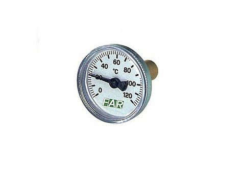 Термометр аксиальный FAR 2650 - 3/8" (D-40 мм, шкала 0-120 °C)