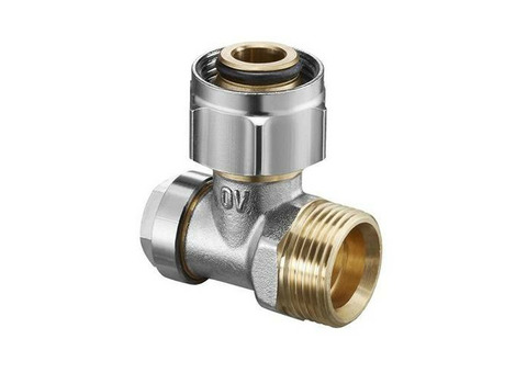 Узел нижнего подключения угловой отдельный Oventrop Combi 3 - 3/4" x 3/4" (НГ/НР, PN10, Tmax 120°C)