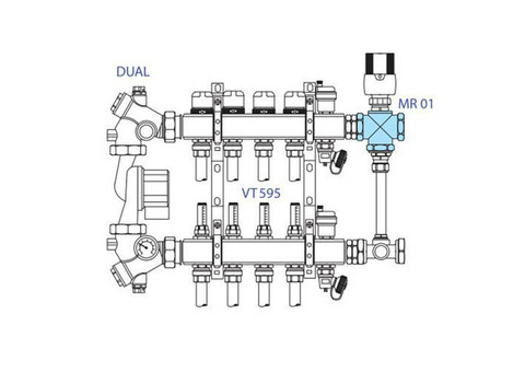 Клапан смесительный трехходовой VALTEC VT.MR01.N - 1" (ВР, PN10, 120°C)