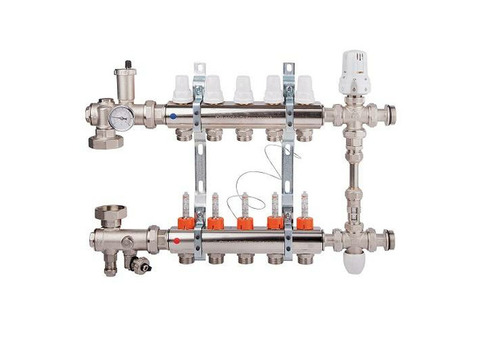 Коллекторная группа для теплого пола ICMA K0111 - 1" на 10 контуров 3/4"EK (со смесительным узлом)