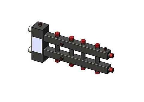 Коллектор с гидравлическим разделителем горизонтальный ZOTA - 1"1/4 на 5 контуров 1" (до 70 кВт)