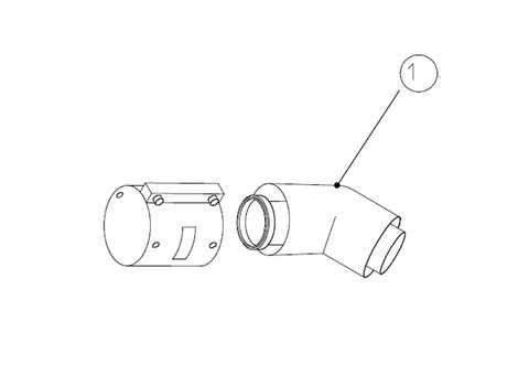 Отвод 45° для коаксиального дымохода Protherm D80/125 мм (для котлов ГЕПАРД 2015, ПАНТЕРА)