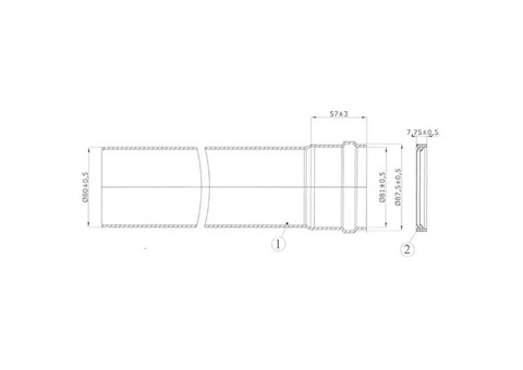 Труба для раздельнго дымохода Protherm D80 мм, длина 1 м (для котлов ЯГУАР)