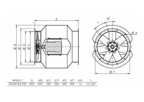 Systemair AXCBF-EX 500-9/30°-4