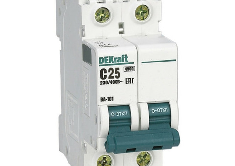Автоматический выключатель DEKraft ВА-101 2п C 25А 4.5кА