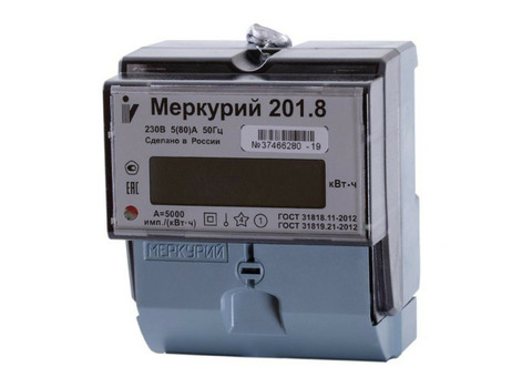 Счетчик электроэнергии Инкотекс Меркурий 201.8 5-80А однофазный однотарифный