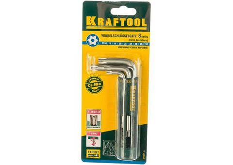 Набор имбусовых ключей Kraftool 27433-1_z01 короткие TORX Hole T10-T50 мм 8 шт.