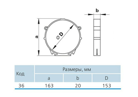 Держатель круглых каналов Vents Пластивент 36 диаметр 150 мм