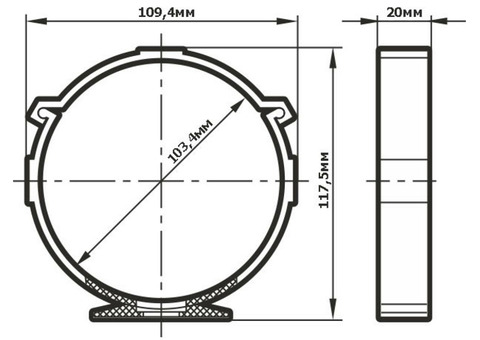 Держатель пластиковый Era 10ДКП для круглых вентиляционных каналов D100