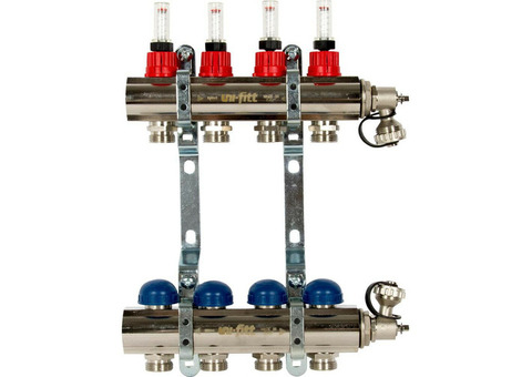 Коллекторная группа Uni-Fitt со встроенными расходомерами 1"х3/4" 4 выхода 440E4304
