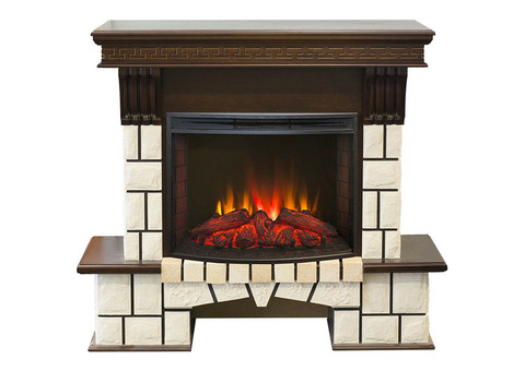 Электрокамин Real Flame Stone Brick 25/25,5 c очагом Evrika 25,5 LED