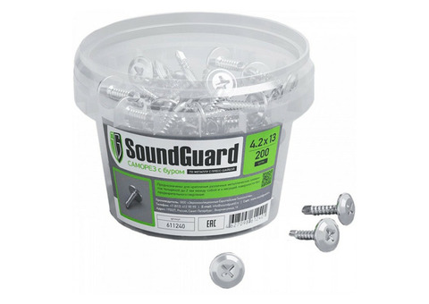 Саморезы SoundGuard с буром 4,2х13 мм 200 шт в упаковке