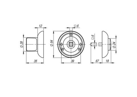 Накладка фиксатор Armadillo WC-BOLT BK6-1CP-8