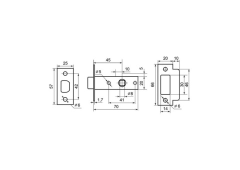 Защелка межкомнатная Palladium 100 AС