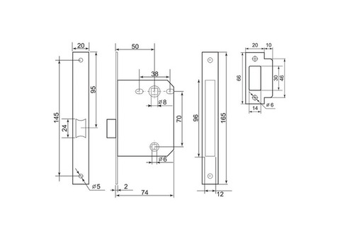 Защелка межкомнатная Palladium 170 AC