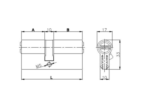 Цилиндровый механизм Kale kilit 164 SN/70 70 мм 30+10+30 никель