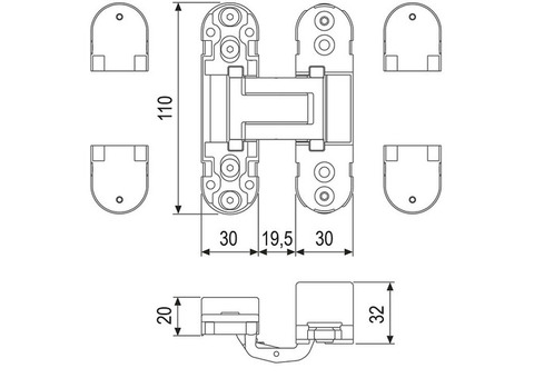 Петля дверная AGB Eclipse 2.0 E30200.03.06 никель