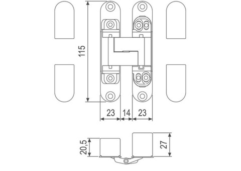 Петля дверная AGB Eclipse 3.0 E30200.02.34 матовый хром