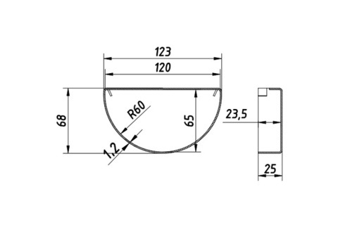 Заглушка желоба Linkor D150/100 мм RAL 8019 темно-коричневая