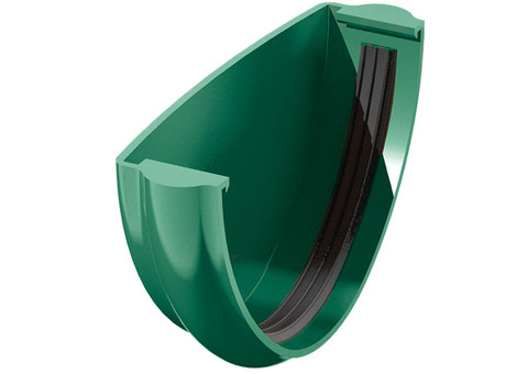 Заглушка желоба Технониколь ПВХ D125/82 мм зеленая