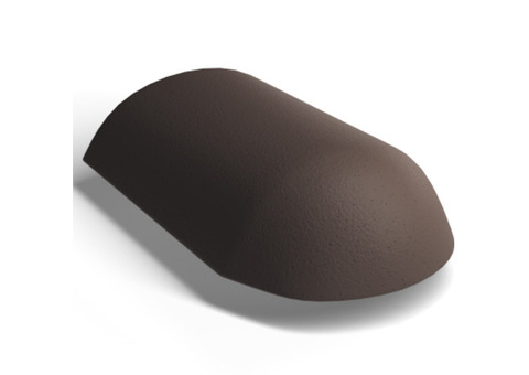 Черепица начальная хребтовая цементно-песчаная Kriastak Lite 380х245 мм неокрашенная коричневая