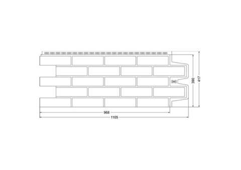 Панель фасадная Grand Line Клинкерный кирпич бежевая 1105х417 мм