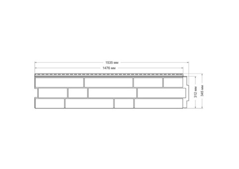 Панель фасадная Grand Line Я-фасад Скала Слоновая кость 1535х345 мм